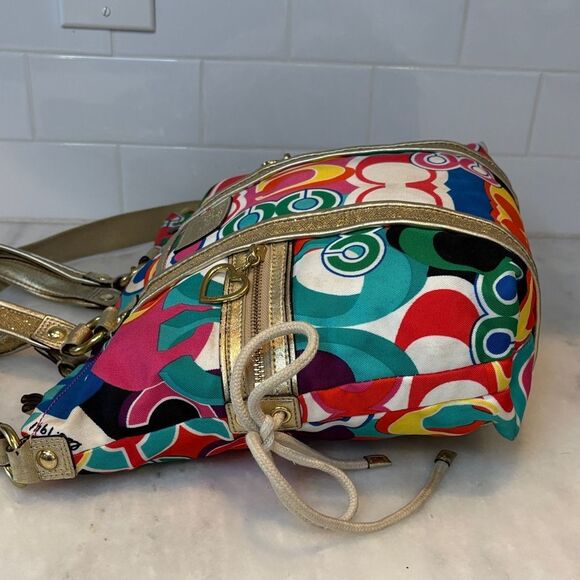 Coach Poppy Pop C Spotlight Multicolor Tote Shoulder Handbag - Picture 9 of 16